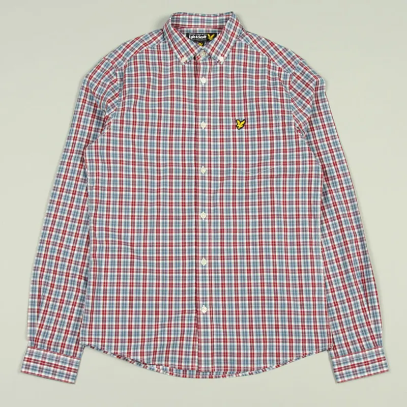 Lyle and Scott LS Check Shirt - Bright Claret